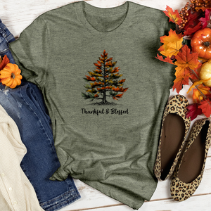 Retro Plaid Pine Tree Heathered Tee