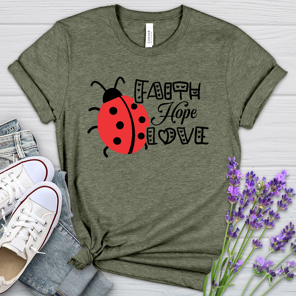 Faith Hope Love Lady Heathered Teee