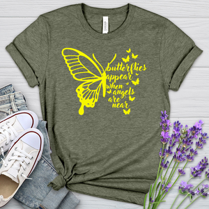 Butterflies Appear Yellow Heathered Tee