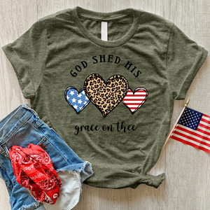 American Flag Heart Heathered Tee