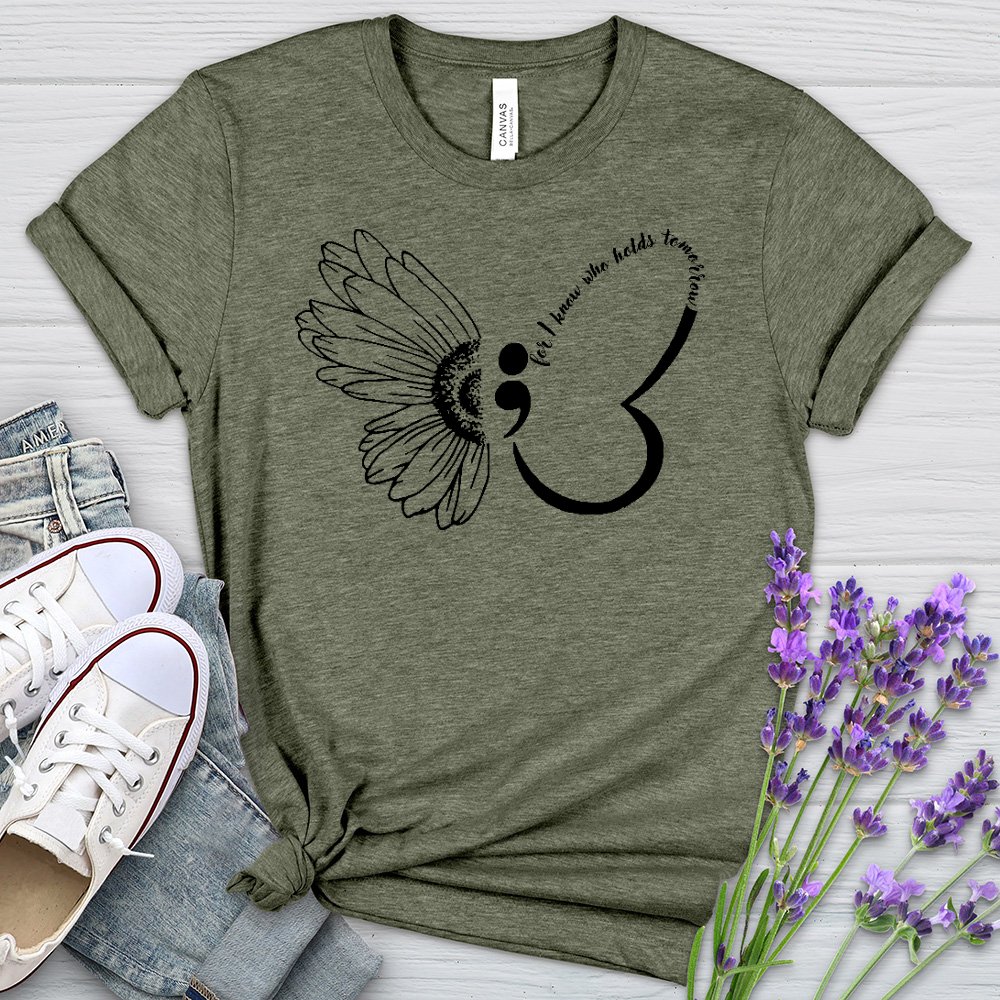 Who Holds Tomorrow Butterfly Heathered Tee