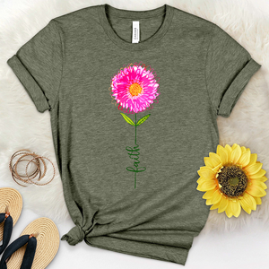 Pink Faith Flower Heathered Tee