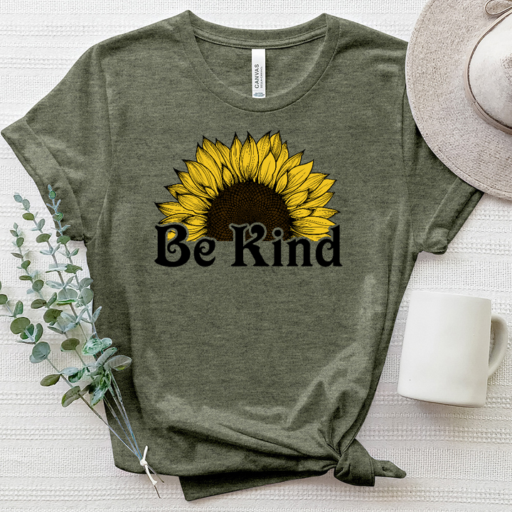 Be Kind Half Flower Heathered Tee