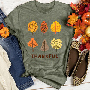 Thankful Leafy Trees Heathered Tee