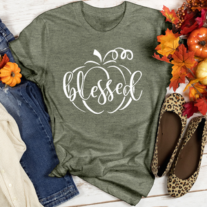 Fancy Blessed Pumpkin Heathered Tee