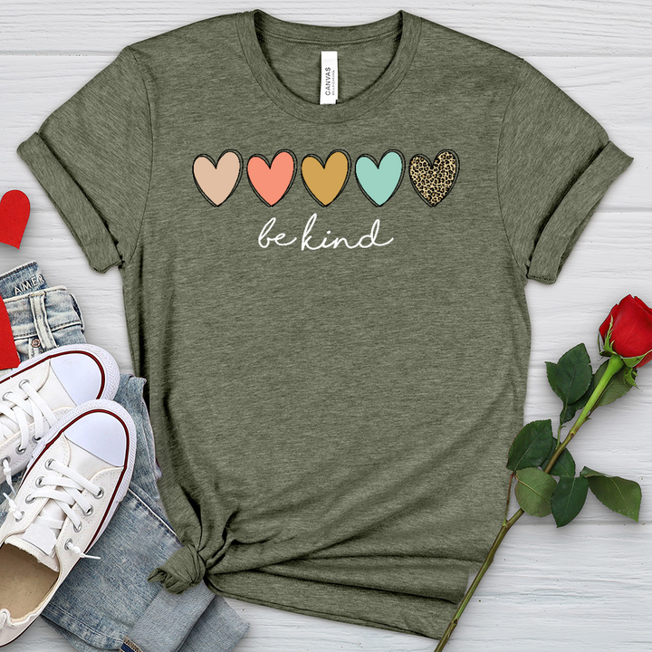 Be Kind Hearts Heathered Tee