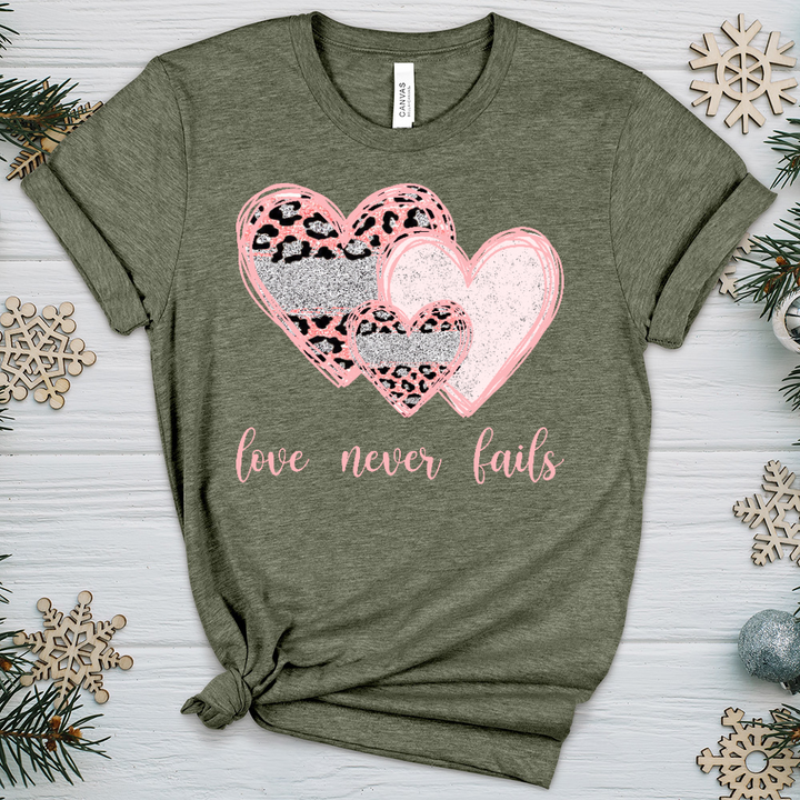 Love Never Fails V7 Heathered Tee