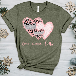 Love Never Fails V7 Heathered Tee