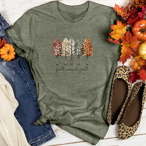 Retro Cozy Harvest Plaid Rows Heathered Tee