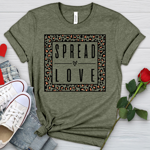 Spread Love Leopard Outline Heathered Tee