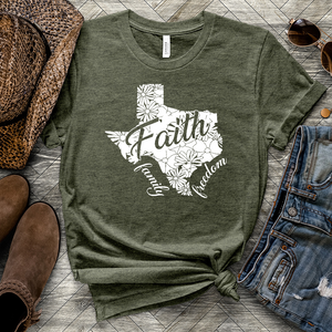 Faith Family Freedom Heathered Tee