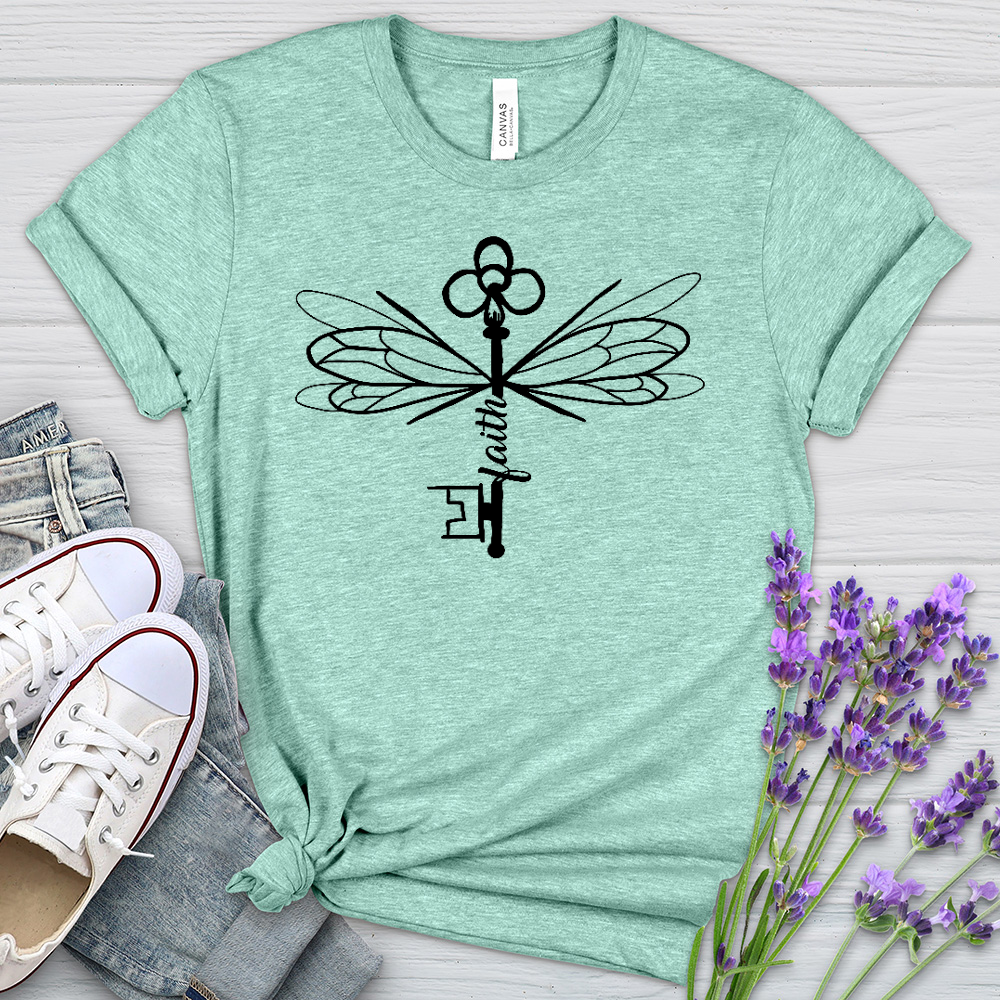 Winged Faith Fighter Heathered Tee