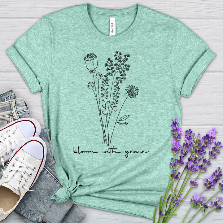 Bloom With Grace Bouquet Heathered Tee