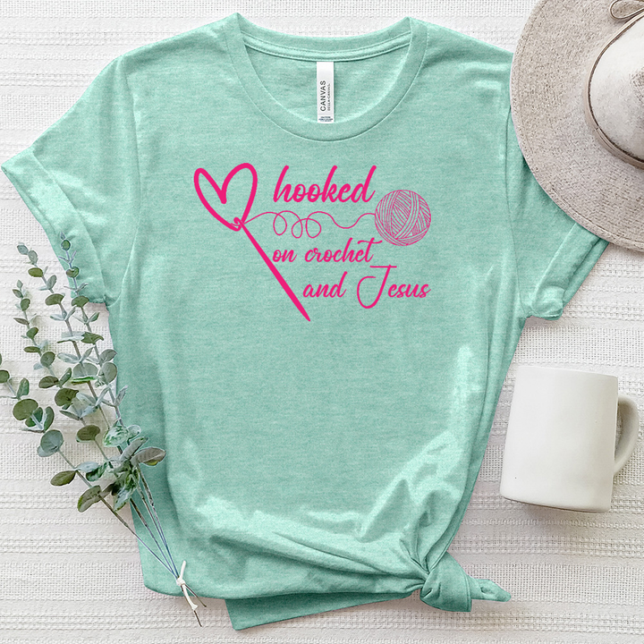 Hooked on Jesus Heathered Tee