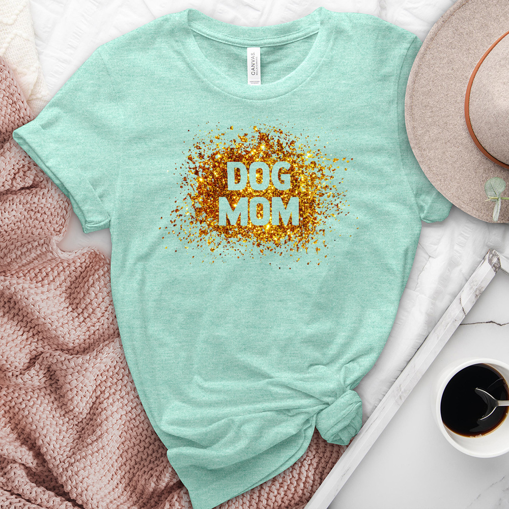 Gold Dog Mom Heathered Tee