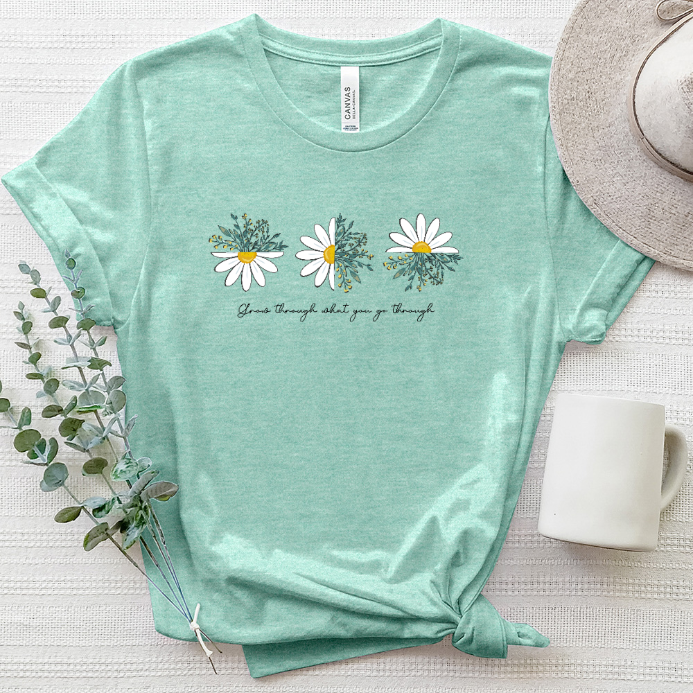 Grow Through Daisy Heathered Tee