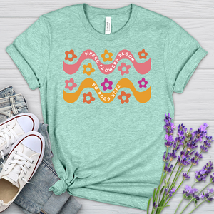 Where Flowers Bloom Daisy Pattern Heathered Tee