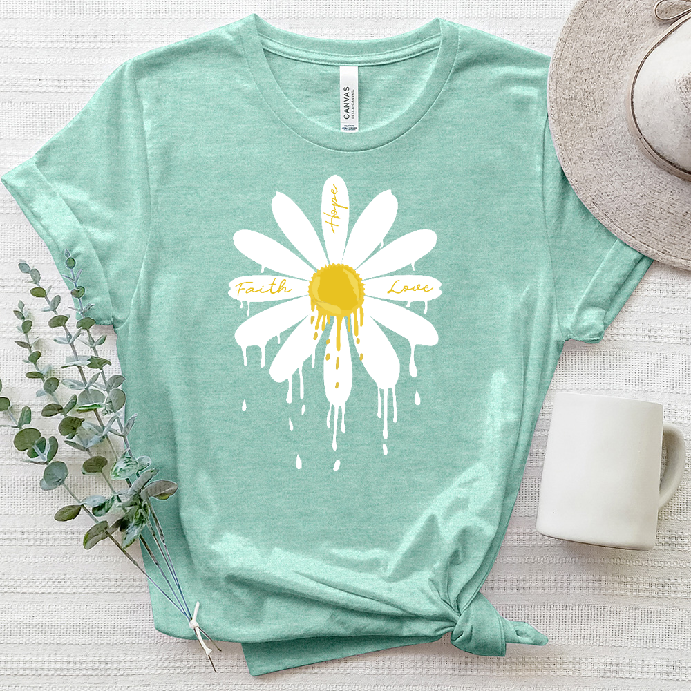 Daisy Drip Heathered Tee