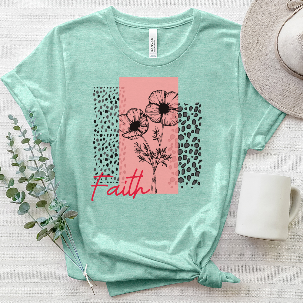 Faith Wild Flower Pink Heathered Tee