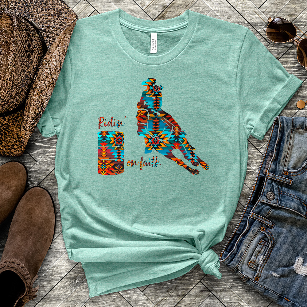 Ridin' On Faith Heathered Tee