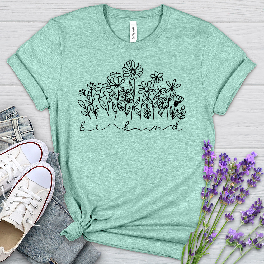 Be Kind Garden Black Heathered Tee