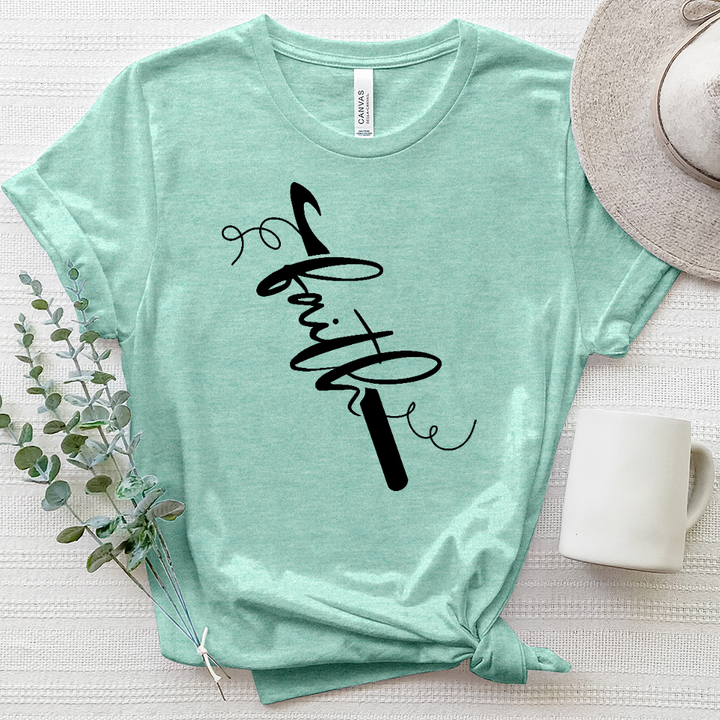 Faith Crochet Hook Heathered Tee