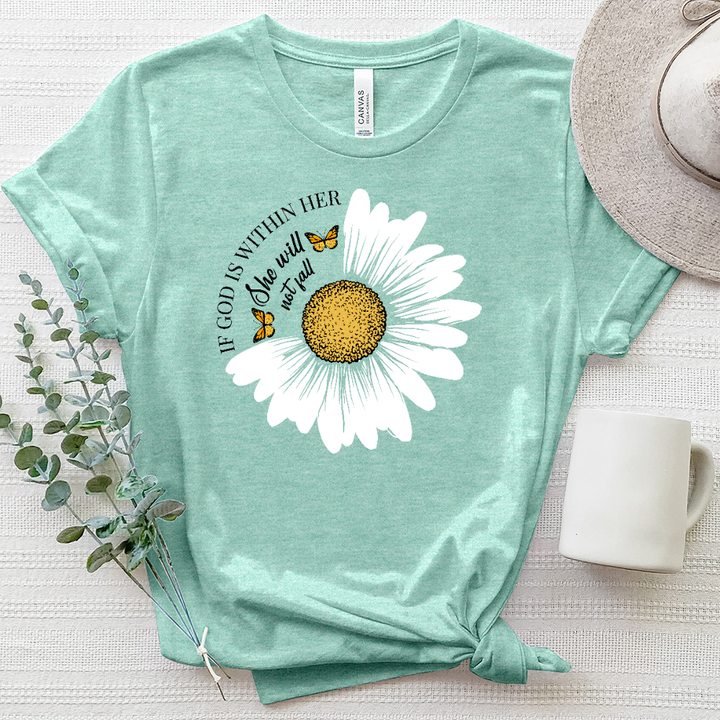 She will not Fall Daisy Heathered Tee