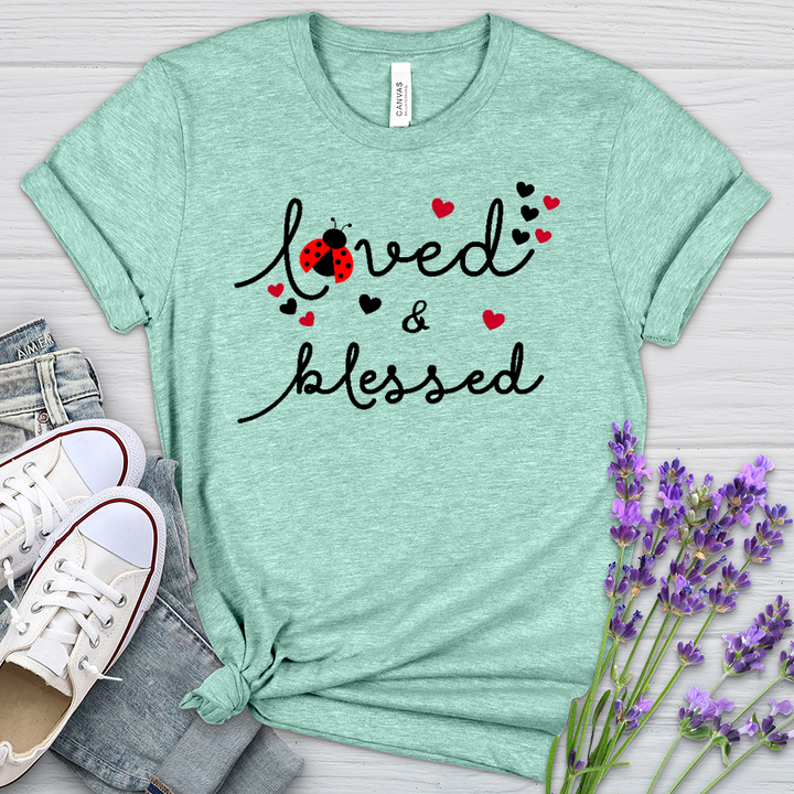 Loved & Blessed Ladybug Heathered Tee