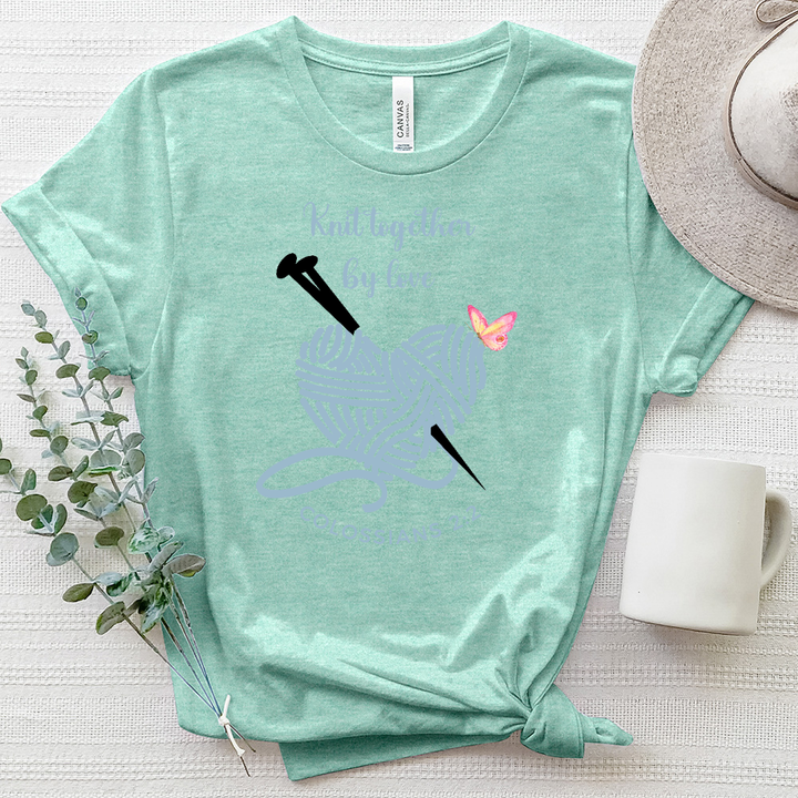 Knit Together Heart Heathered Tee