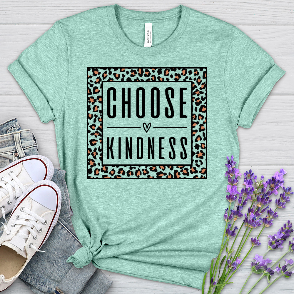 Choose Kindness Leopard Heathered Tee