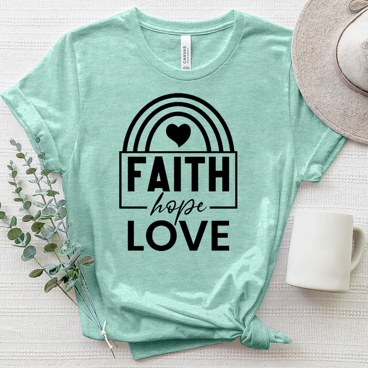 Faith Hope Love Rainbow Heathered Tee