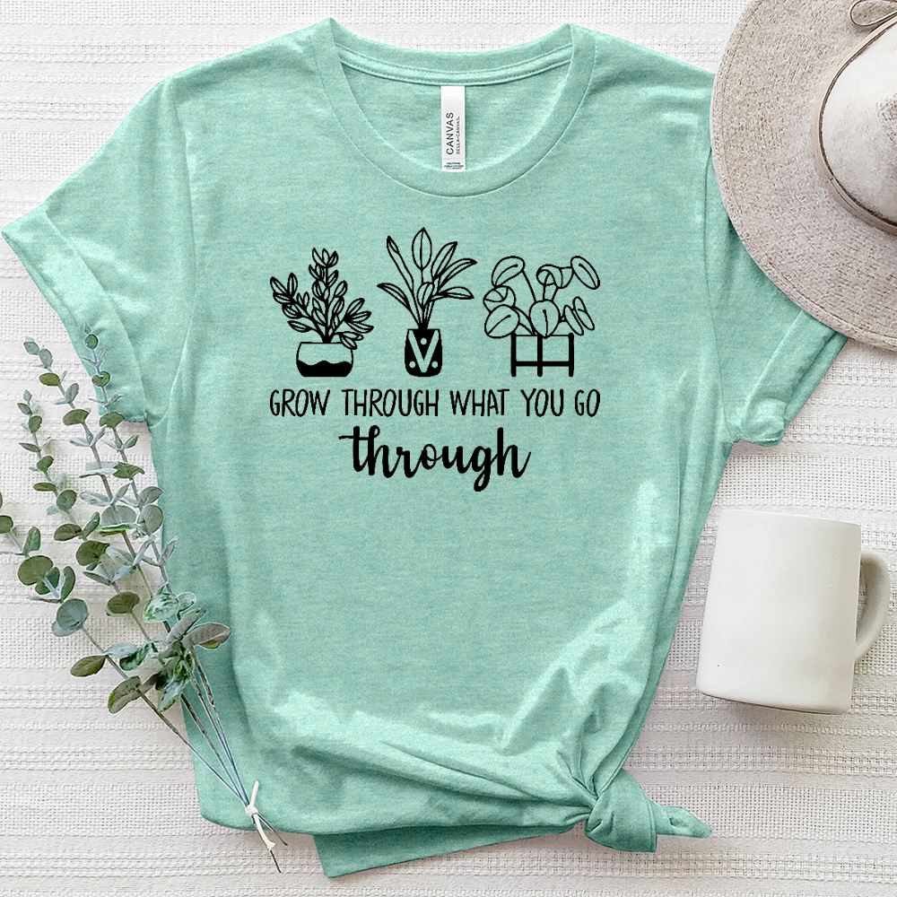 Grow Through What You Go Through Plant Heathered Tee