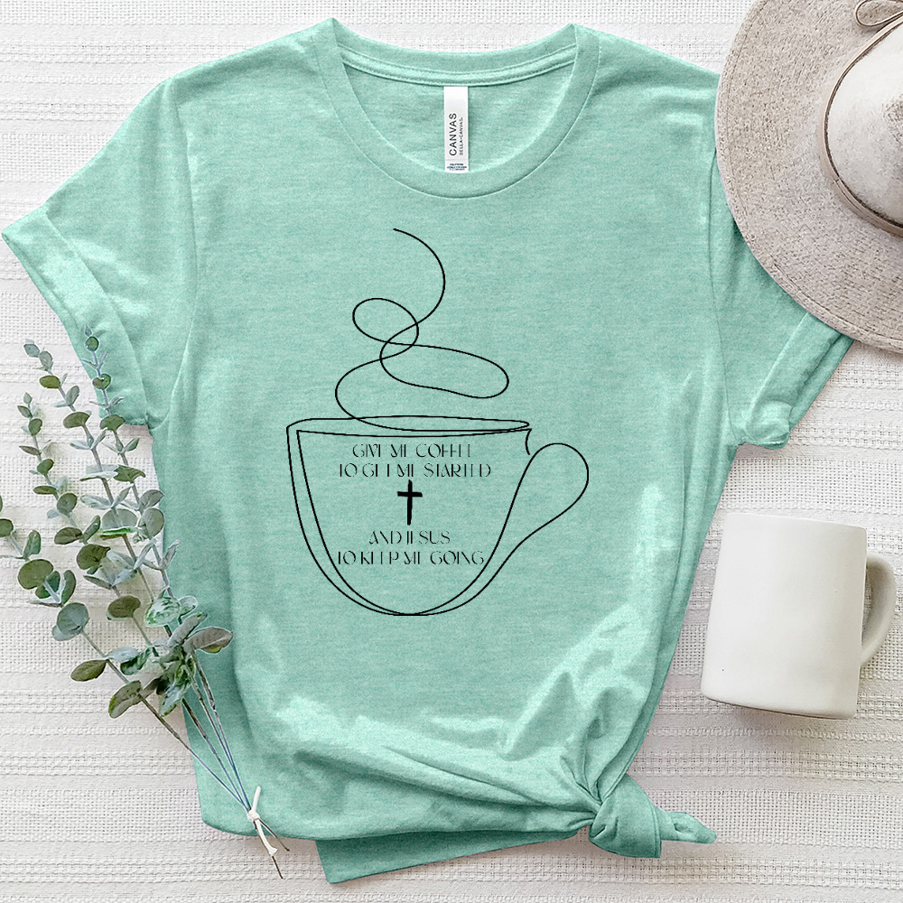 Give Me Coffee to Get Started Heathered Tee