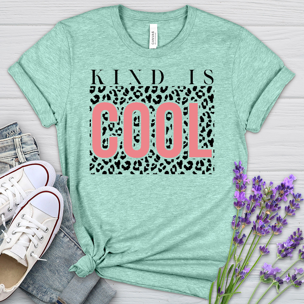 Kind Is Cool Leopard Heathered Tee