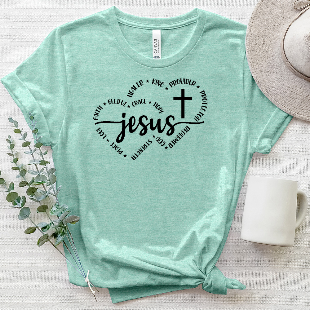 Jesus Cross Heathered Tee