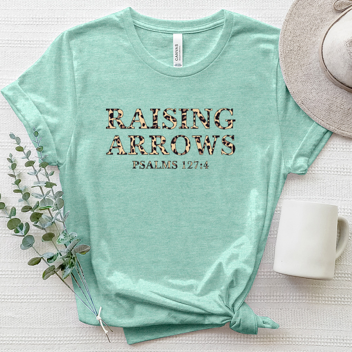 Raising arrows - Psalms 127 4 Leopard Heathered Tee