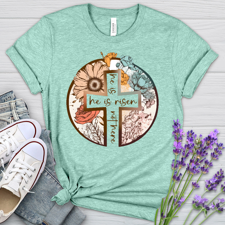 He Is Risen Cross Heathered Tee