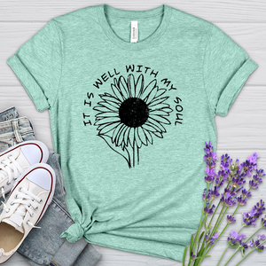 It Is Well Sunflower Heathered Tee