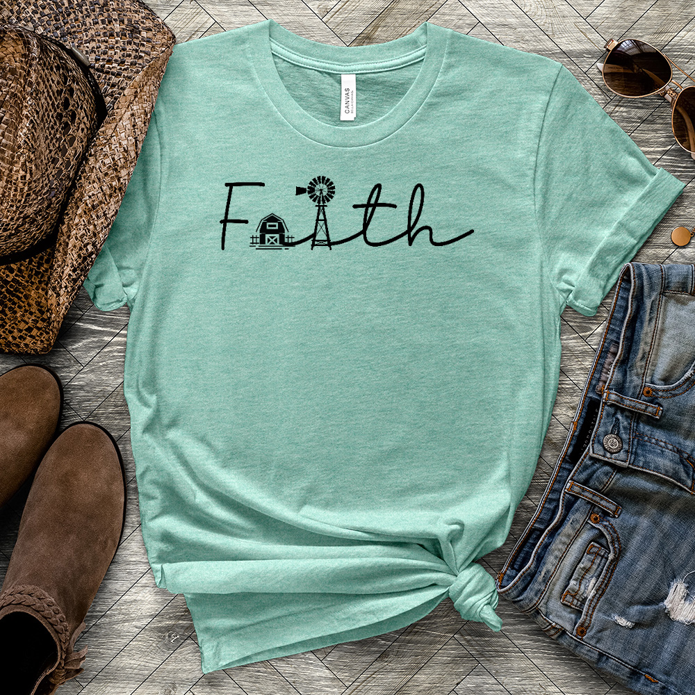 Faith On The Farm Heathered Tee