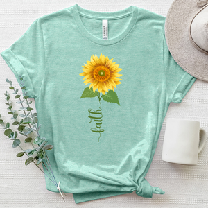 Faith Sunflower Mandala Heathered Tee