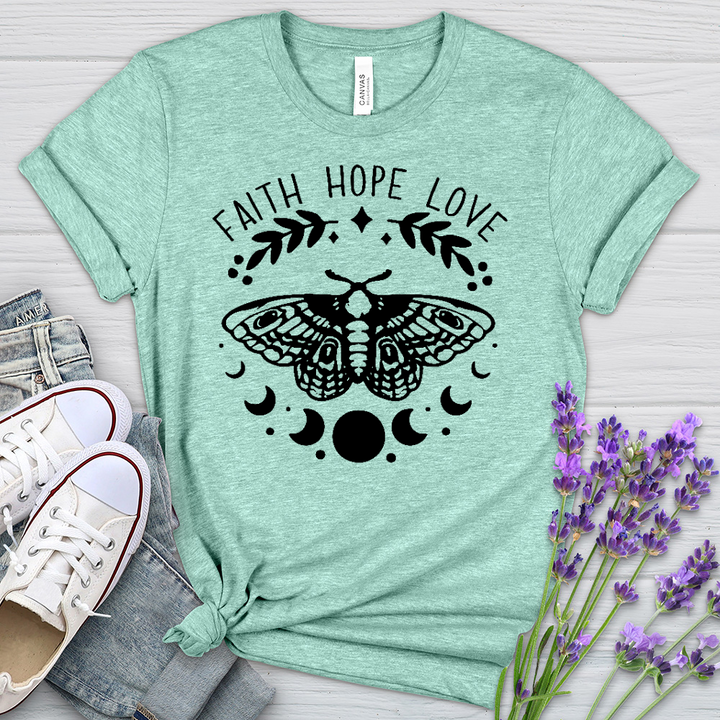 Faith Hope Love Dragonfly Heathered Tee