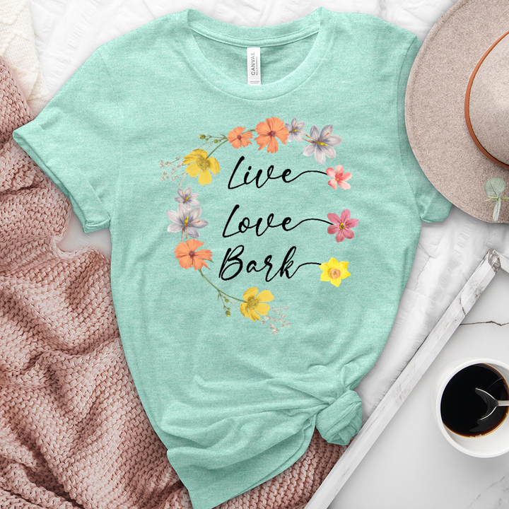 Live love bark heathered tee