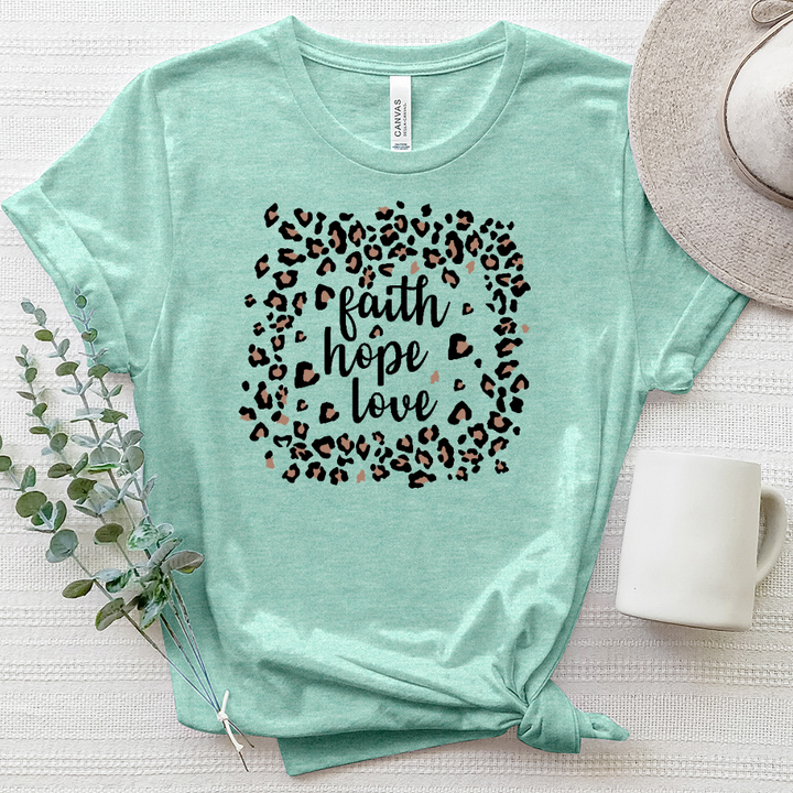 Faith Hope Love Leopard Box Heathered Tee