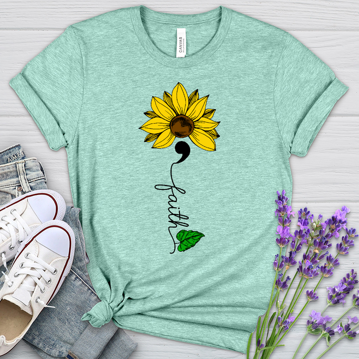 Faith Semicolon Sunflower Heathered Tee