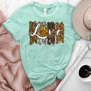 Leopard Love Paw Print Heathered Jersey Tee