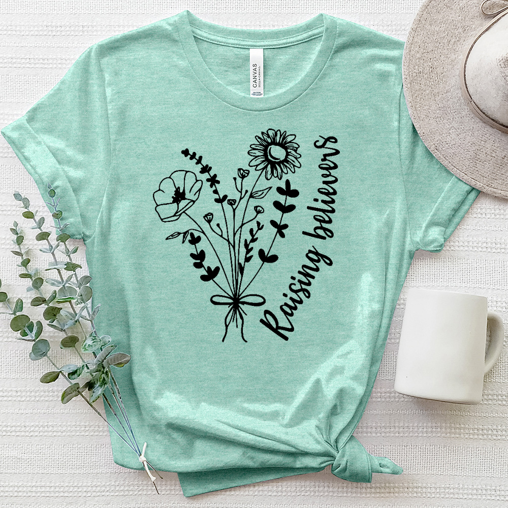 Raising Believers Flowers Heathered Tee