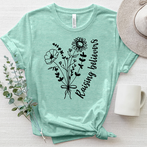 Raising Believers Flowers Heathered Tee