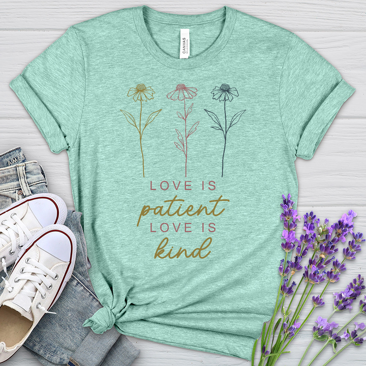 Love Is Floating Flowers Heathered Tee