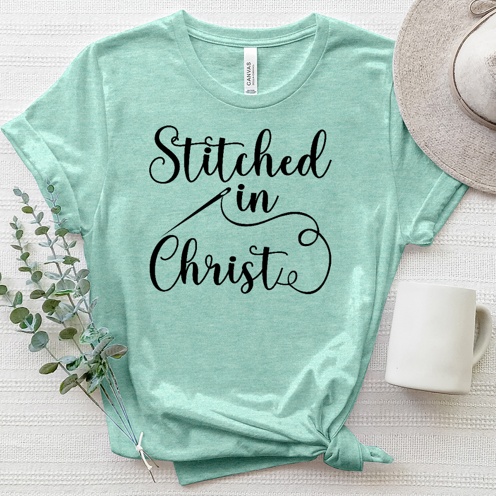 Stitched in Christ Needle Heathered Tee