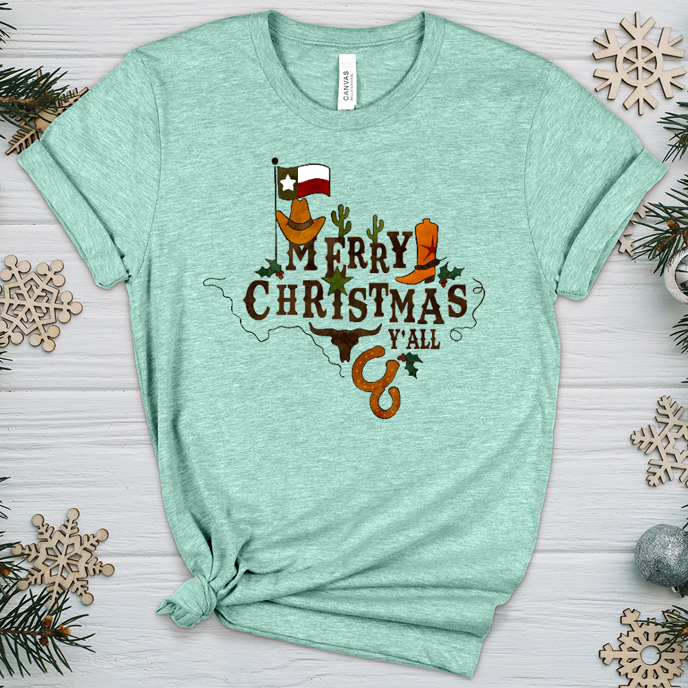 Merry Christmas Texas Heathered Tee